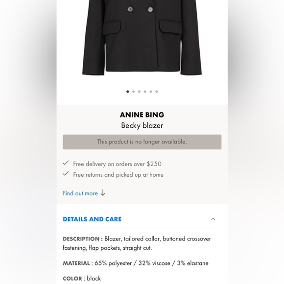 Anine Bing Becky Blazer M - Picture 5 of 9